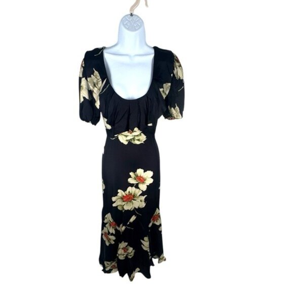 The Great Floral Medley Dress L 100% Viscose Midi Dress Boho Prairie Romantic - Picture 5 of 12